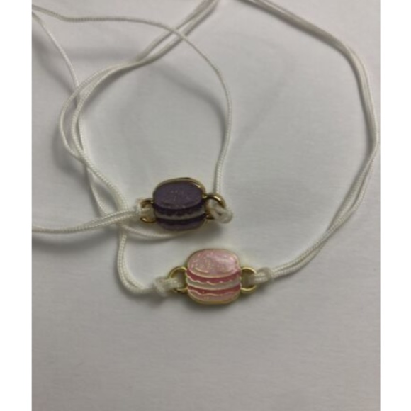 Lucky Fortune BFF Friendship Charm Bracelets Set Of 2 Adjustable Macarons Cookie - Picture 2 of 4